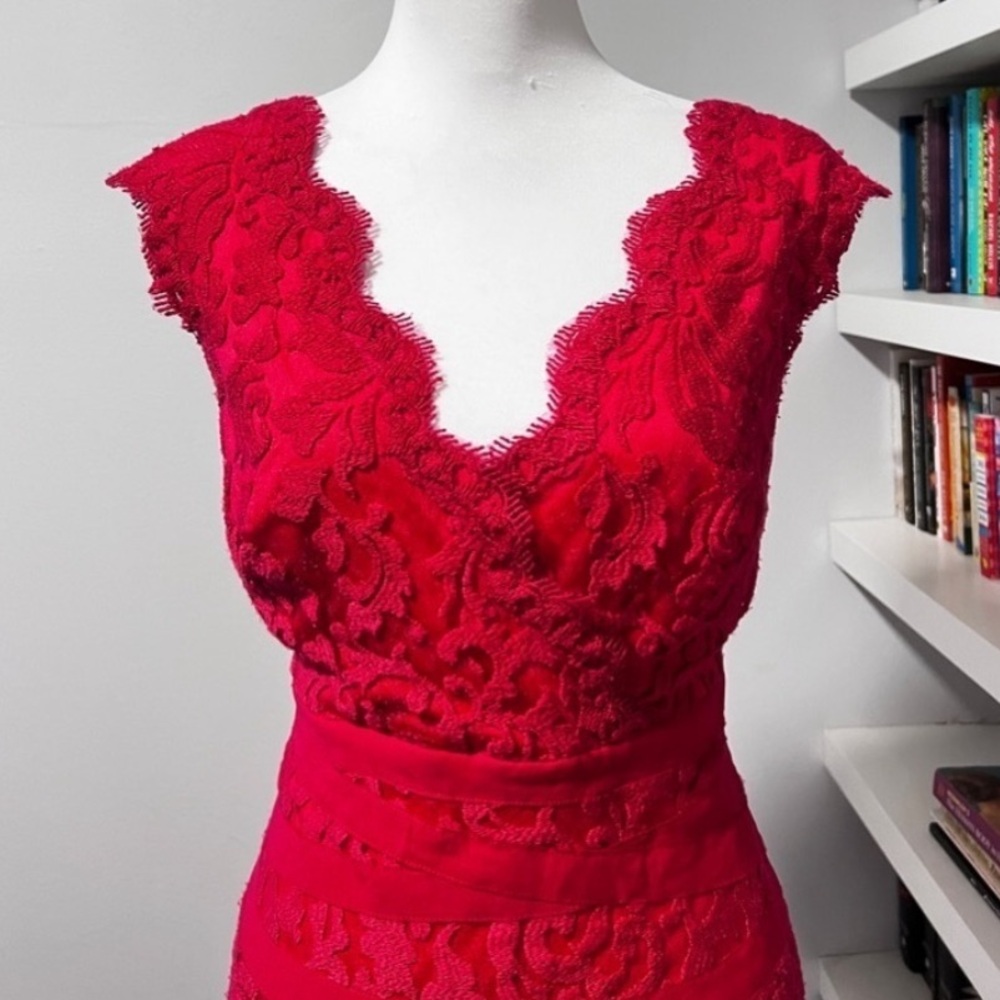 Tadashi Shoji Carla Embroidered Lace Sheath Dress Size 10 - Picture 2 of 13